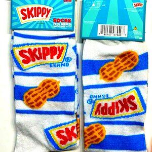 Men's Fashion Novelty Casual Fun SKIPPY PEANUT BUTTER Crew SOCKS Size 6-12